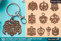 Fathers Day Laser Cut Bundle. Keychain Laser Cut. Dad SVG. Product Image 1