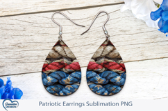 Patriotic Earrings Sublimation. 4th of July Earrings. Product Image 2