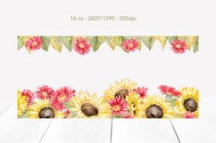 Sunflower libbey, canglass 16 oz wrap sublimation design Product Image 2