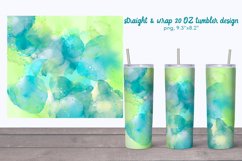 20 oz Tumbler Lime Sea and glitter. Alcohol ink tumbler wrap Product Image 1