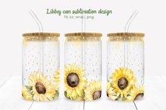Sunflower Can Glass 16oz, Libbey can wrap sublimation design Product Image 1