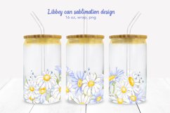 Daisies Libbey can sublimation,16 oz Can Glass Wrap Product Image 1