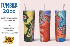 Skinny Tumbler sublimation 20oz. fluid art with gold glitter Product Image 1