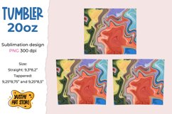 Skinny Tumbler sublimation 20oz. fluid art with gold glitter Product Image 2
