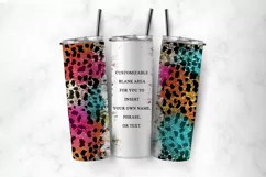 Bright Cheetah Print Tumbler Wrap - 20oz Skinny Tumbler PNG Product Image 2