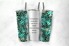 Turquoise & Gold Abstract Tumbler Wrap - 20oz Skinny Tumbler Product Image 2