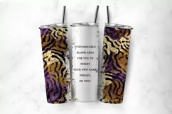 Glitter Leopard Print Tumbler Wrap - 20oz Skinny Tumbler PNG Product Image 2