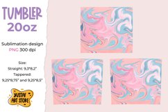 Skinny Tumbler 20oz sublimation wrap blue, pink fluid art Product Image 2