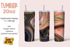 Skinny Tumbler sublimation 20oz fluid art with gold glitter Product Image 1