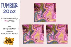 Skinny Tumbler 20oz pink paint fluid art with gold glitter Product Image 2