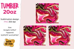 Skinny Tumbler 20oz pink glow fluid art with gold glitter Product Image 2