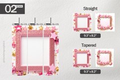 Pinkrose Glitter Tumbler Wrap| Tumbler Sublimation Wrap Product Image 1