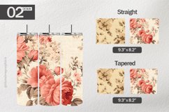 Floral Burlap Tumbler Wrap| Tumbler Sublimation Wrap Product Image 1