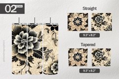 Black Beige Tumbler Wrap| Tumbler Sublimation Wrap Product Image 1