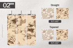 Floral Burlap Tumbler Wrap| Tumbler Sublimation Wrap Product Image 1