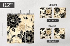 Black Beige Tumbler Wrap| Tumbler Sublimation Wrap Product Image 1