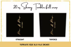 Mr and Mrs Wedding Black Elegant Coffee Tumbler Wrap Product Image 2