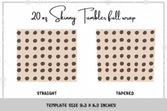 Polka dot brown 20 oz Skinny Tumbler full wrap Product Image 2