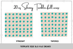 Polka dot green 20 oz Skinny Tumbler full wrap Product Image 2