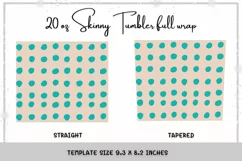 Polka dot green 20 oz Skinny Tumbler full wrap Product Image 2