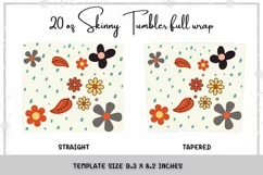 Daisy Flowers 20oz Skinny Coffee Tumbler Sublimation Wrap Product Image 2