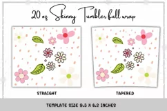 Daisy Flowers 20oz Skinny Coffee Tumbler Sublimation Wrap Product Image 2