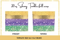 Mardi Gras 20oz Skinny Sublimation Coffee Tumbler Wrap Product Image 2