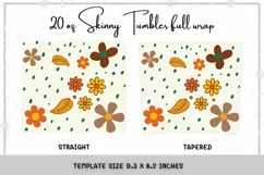 Daisy Flowers 20oz Skinny Coffee Tumbler Sublimation Wrap Product Image 2
