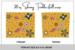 Daisy Flowers 20oz Skinny Coffee Tumbler Sublimation Wrap Product Image 2