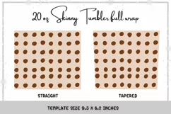 Polka dot vintage brown 20 oz Skinny Tumbler full wrap Product Image 2