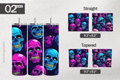 Neon skull Tumbler Wrap| Tumbler Sublimation Wrap Product Image 1