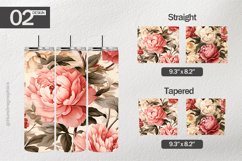 Peonies Flower Tumbler Wrap| Tumbler Sublimation Wrap Product Image 1
