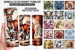 Animals Tumbler Sublimation PNG Bundle, Festive 20oz Designs Product Image 1
