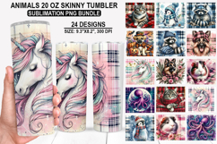 Animals Tumbler Sublimation PNG Bundle, Festive 20oz Designs Product Image 1