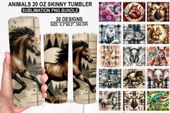 Animals Tumbler Sublimation PNG Bundle, Festive 20oz Designs Product Image 1