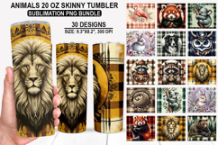 Animals Tumbler Sublimation PNG Bundle, Festive 20oz Designs Product Image 1