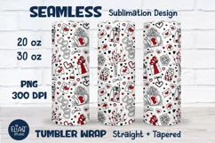 Valentines Day Tumbler Sublimation | Tumbler Wrap 20 30 OZ Product Image 1
