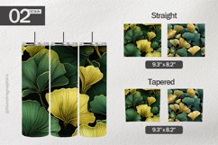 Green Gold Ginko Tumbler Wrap| Tumbler Sublimation Wrap Product Image 1