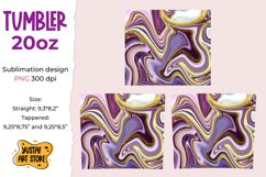 Skinny Tumbler 20oz sublimation purple gold glitter fluidart Product Image 2