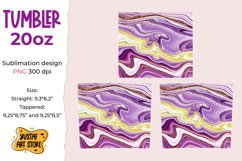 Skinny Tumbler 20oz sublimation purple shine gold fluidart Product Image 2