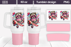 Valentine Raccoon Tumbler 40 Oz | Valentines Day Tumbler Product Image 1