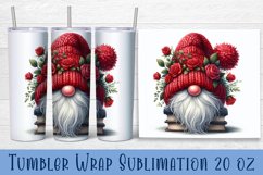 Valentine gnome tumbler sublimation wrap 20 Oz design Product Image 1