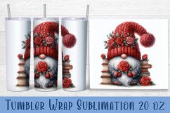 Valentine gnome tumbler sublimation wrap 20 Oz design Product Image 1