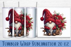 Valentine gnome tumbler sublimation wrap 20 Oz design Product Image 1