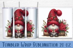 Valentine gnome tumbler sublimation wrap 20 Oz design Product Image 1