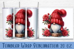 Valentine gnome tumbler sublimation wrap 20 Oz design Product Image 1