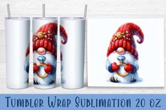Valentine gnome tumbler sublimation wrap 20 Oz design Product Image 1