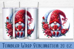 Valentine gnome tumbler sublimation wrap 20 Oz design Product Image 1