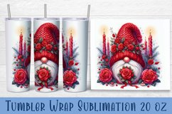 Valentine gnome tumbler sublimation wrap 20 Oz design Product Image 1