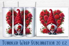 Valentine gnome tumbler sublimation wrap 20 Oz design Product Image 1
